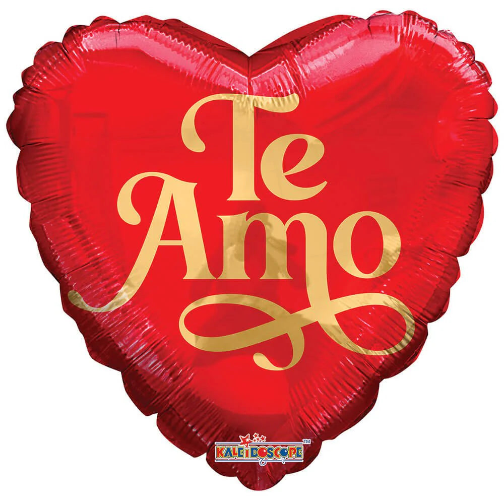 TE AMO LETTERING HEART HELIUM BALLOON
