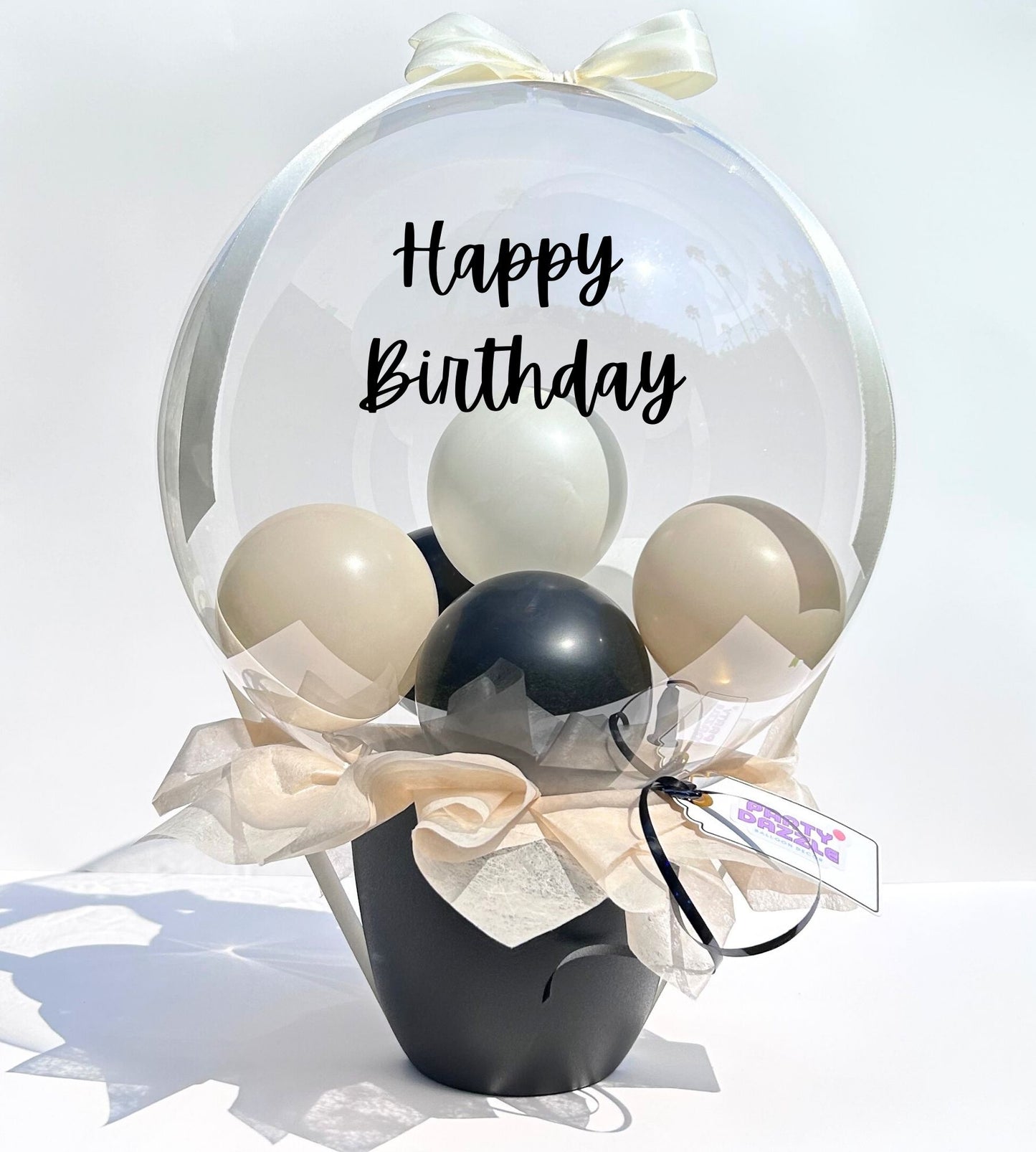 Black + Beige Balloon Gift