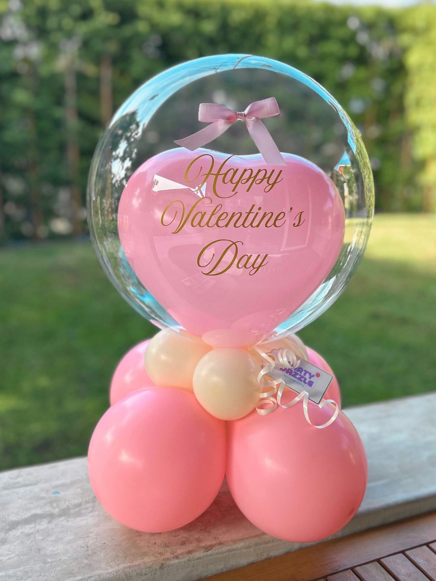 Lovely Pink Heart in Clear Bubble Balloon