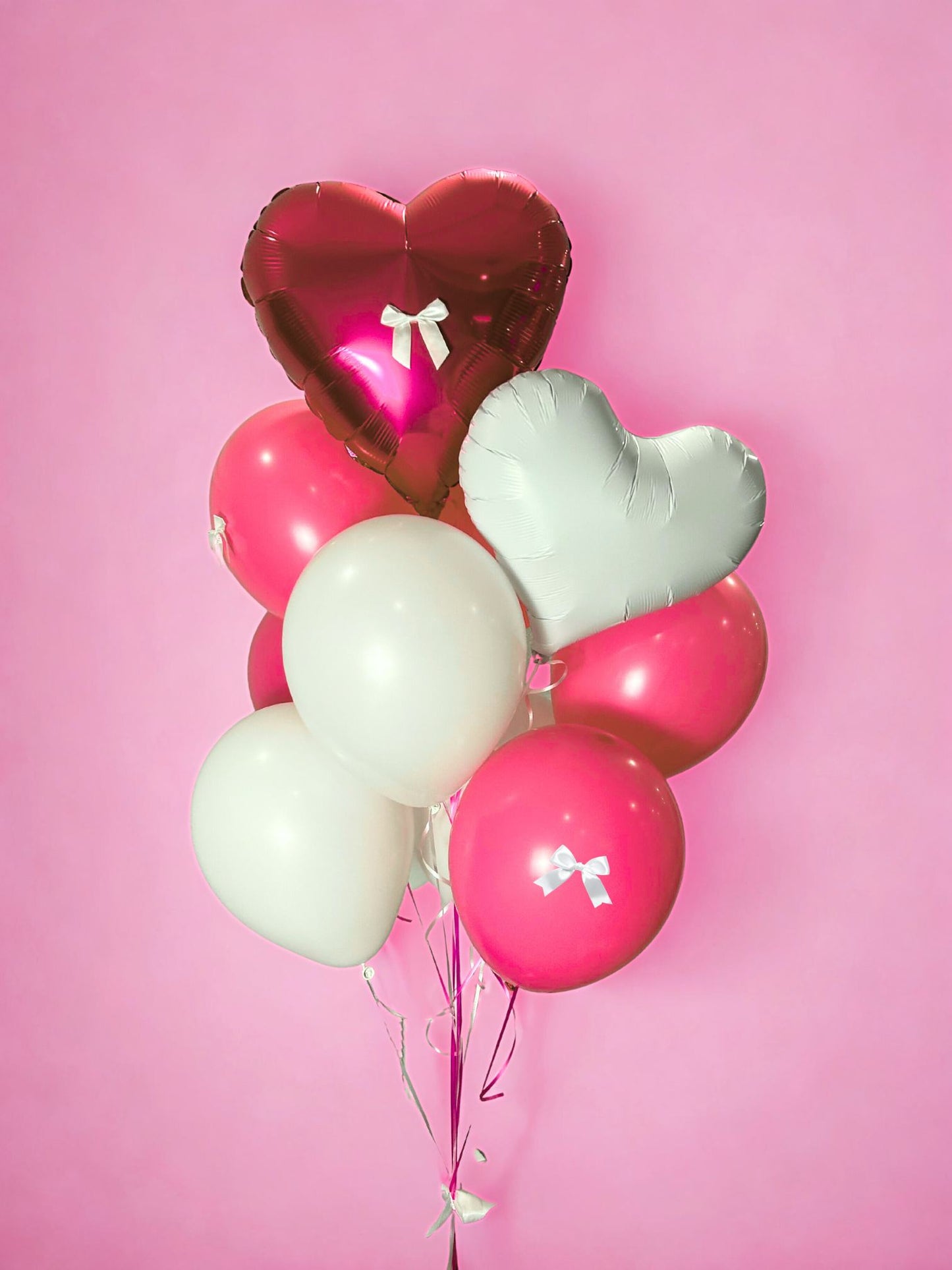"Kiss Me" Fuchsia & White Balloon Bouquet
