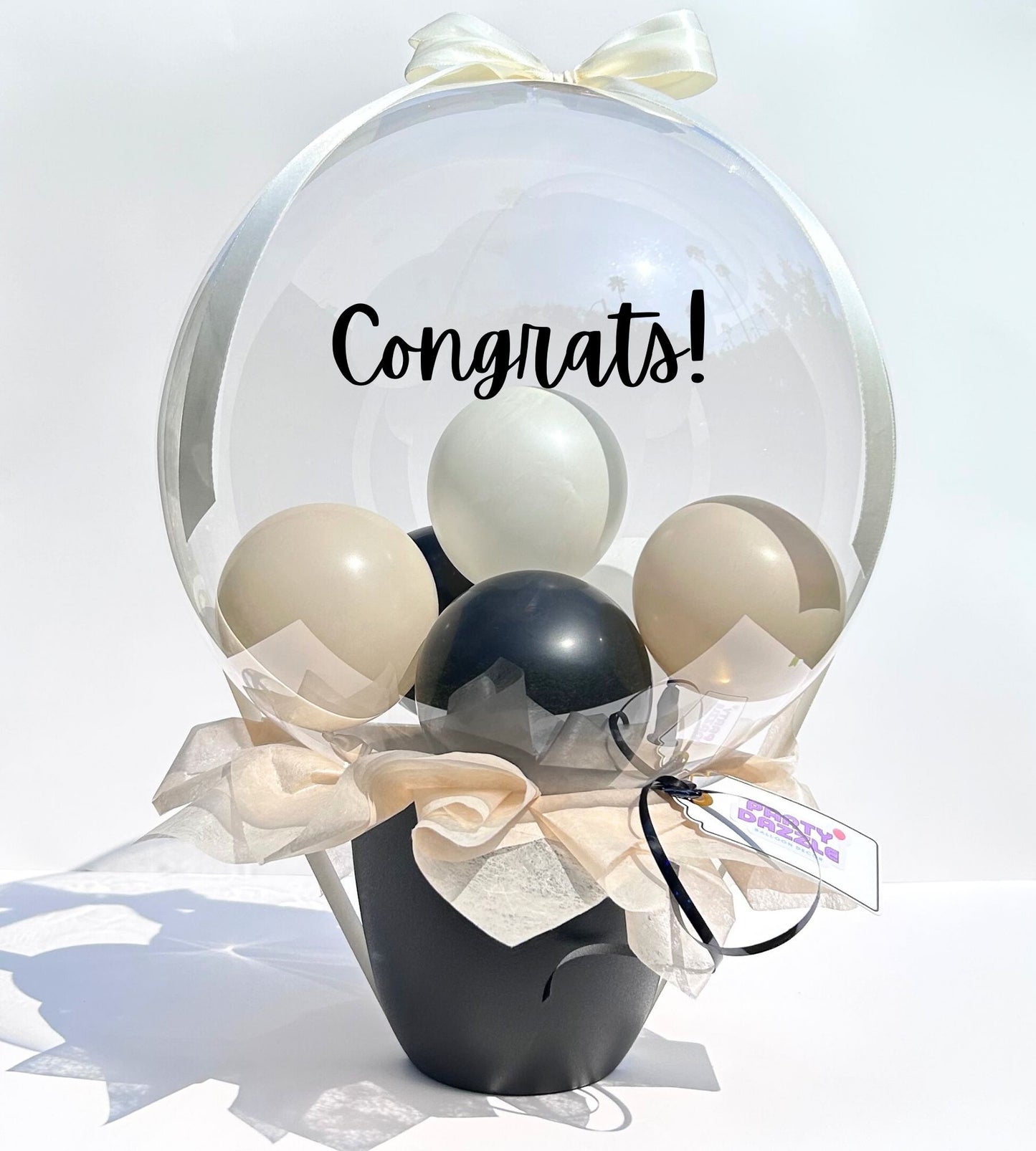Black + Beige Balloon Gift